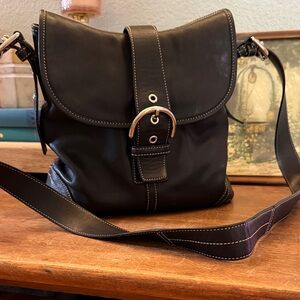Vintage Coach SoHo Black Leather Crossbody Bag